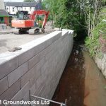 Concrete block wall
